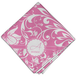 Floral Vine Cloth Dinner Napkin - Single w/ Name and Initial