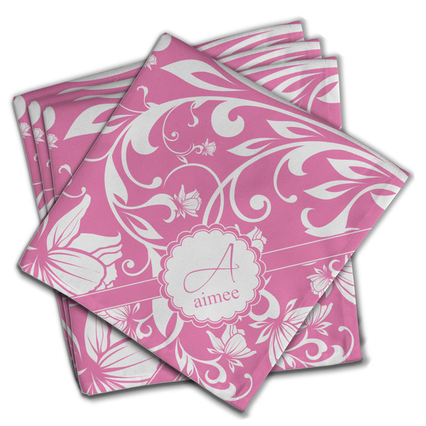 Custom Floral Vine Cloth Napkins (Set of 4) (Personalized)