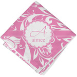 Floral Vine Cloth Cocktail Napkin - Single w/ Name and Initial