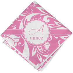 Floral Vine Cloth Cocktail Napkin - Single w/ Name and Initial