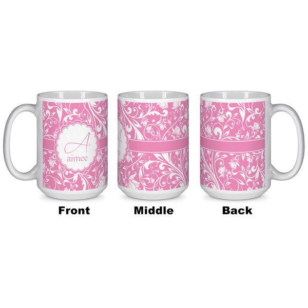 Floral Vine Coffee Mug - 15 oz - White APPROVAL