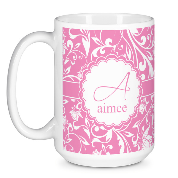 Floral Vine Coffee Mug - 15 oz - White