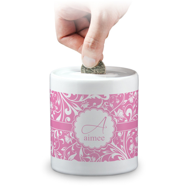 Custom Floral Vine Coin Bank (Personalized)