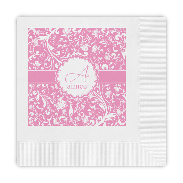 Custom Floral Vine Embossed Decorative Napkins (Personalized)