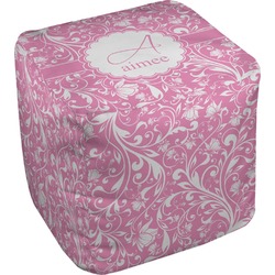 Floral Vine Cube Pouf Ottoman - 18" (Personalized)