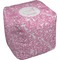 Floral Vine Cube Poof Ottoman (Top)