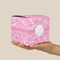 Floral Vine Cube Favor Gift Box - On Hand - Scale View