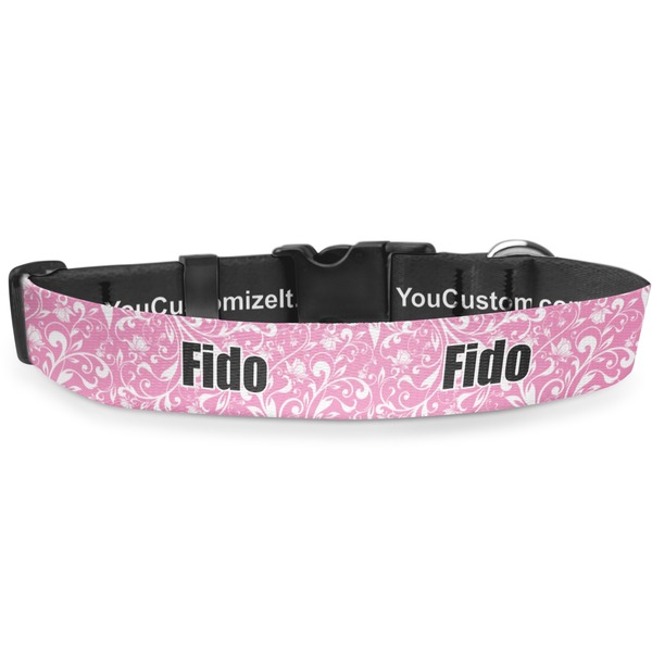 Custom Floral Vine Deluxe Dog Collar (Personalized)
