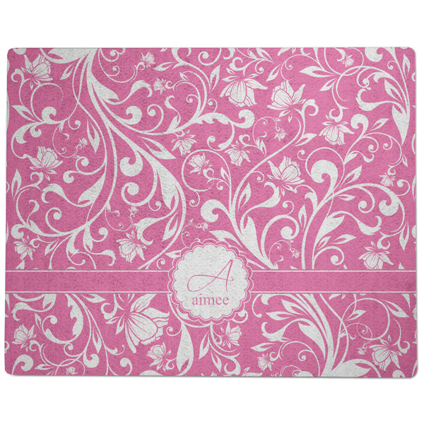 Floral Vine Dog Food Mat - Large without Bowls