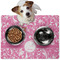 Floral Vine Dog Food Mat - Medium w/ Name and Initial