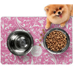 Floral Vine Dog Food Mat - Small w/ Name and Initial