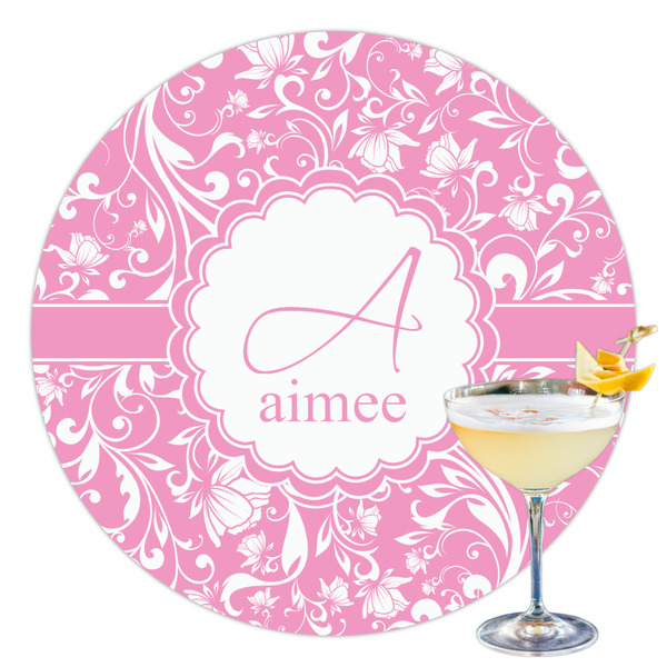 Custom Floral Vine Printed Drink Topper - 3.5" (Personalized)