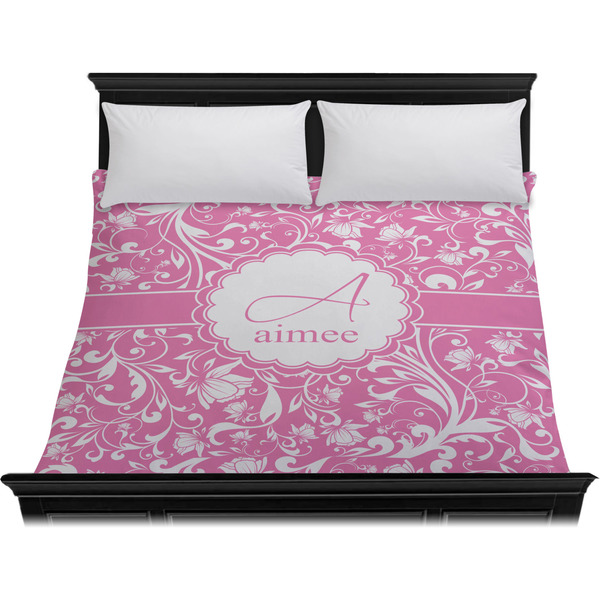 Floral Vine Duvet Cover - King - On Bed - No Prop