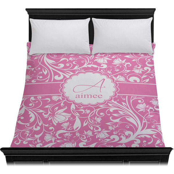 Floral Vine Duvet Cover - Queen - On Bed - No Prop