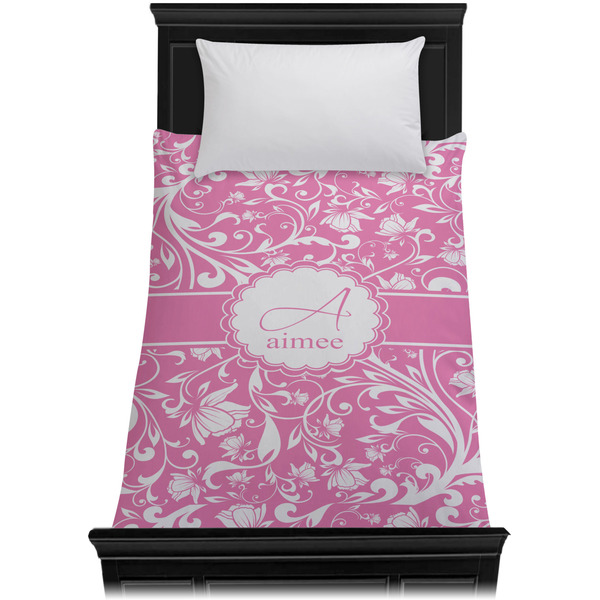 Floral Vine Duvet Cover - Twin - On Bed - No Prop