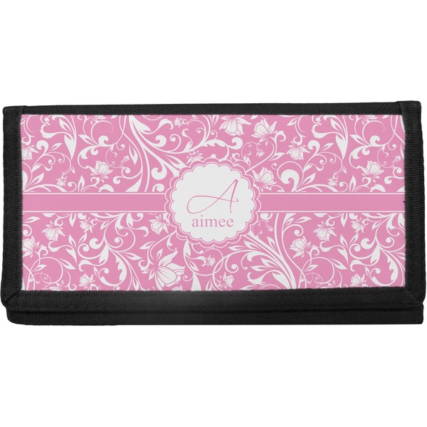 Custom Floral Vine Canvas Checkbook Cover (Personalized)