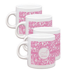 Floral Vine Single Shot Espresso Cups - Set of 4 (Personalized)