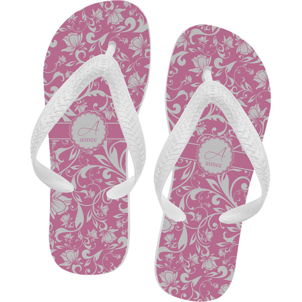 Custom Floral Vine Flip Flops - Small (Personalized)