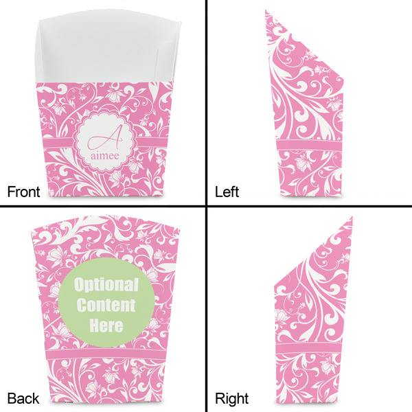 Floral Vine French Fry Favor Box - Front & Back View