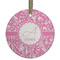 Floral Vine Frosted Glass Ornament - Round
