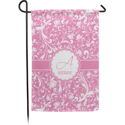 Floral Vine Small Garden Flag - Single Sided w/ Name and Initial