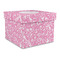 Floral Vine Gift Boxes with Lid - Canvas Wrapped - Large - Front/Main