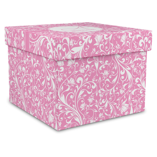 Custom Floral Vine Gift Box with Lid - Canvas Wrapped - X-Large (Personalized)