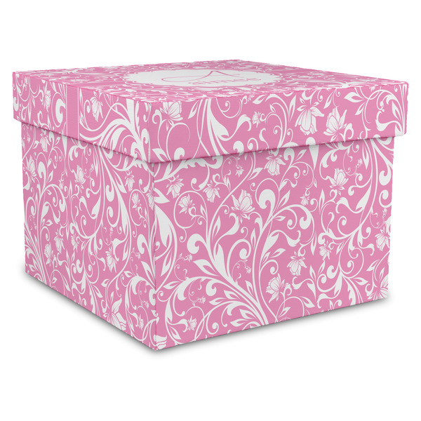 Custom Floral Vine Gift Box with Lid - Canvas Wrapped - XX-Large (Personalized)