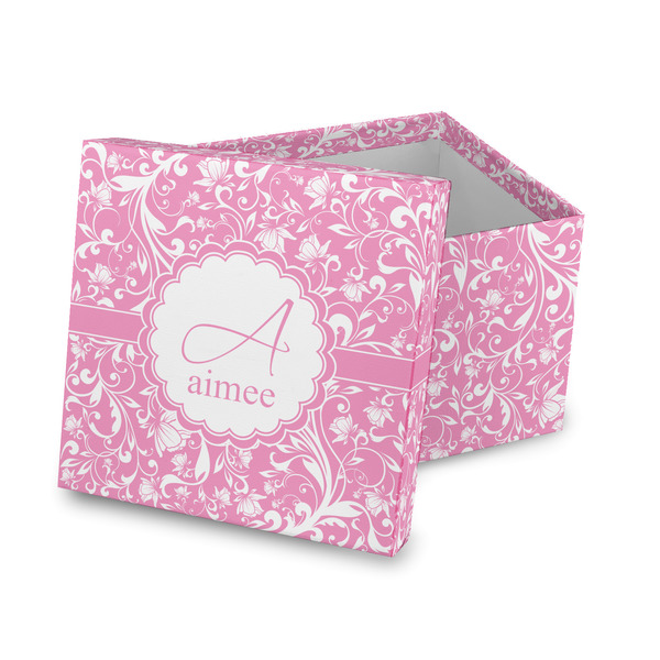 Custom Floral Vine Gift Box with Lid - Canvas Wrapped (Personalized)