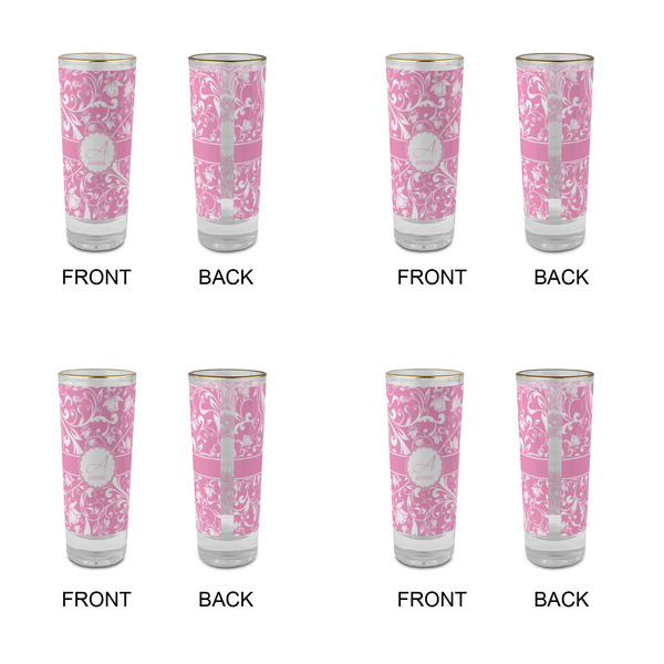 Floral Vine Glass Shot Glass - 2 oz - Set of 4 - APPROVAL