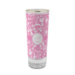 Floral Vine 2 oz Shot Glass -  Glass with Gold Rim - Single (Personalized)