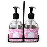 Floral Vine Glass Soap & Lotion Bottle Set (Personalized)