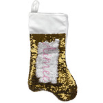 Floral Vine Reversible Sequin Stocking - Gold (Personalized)