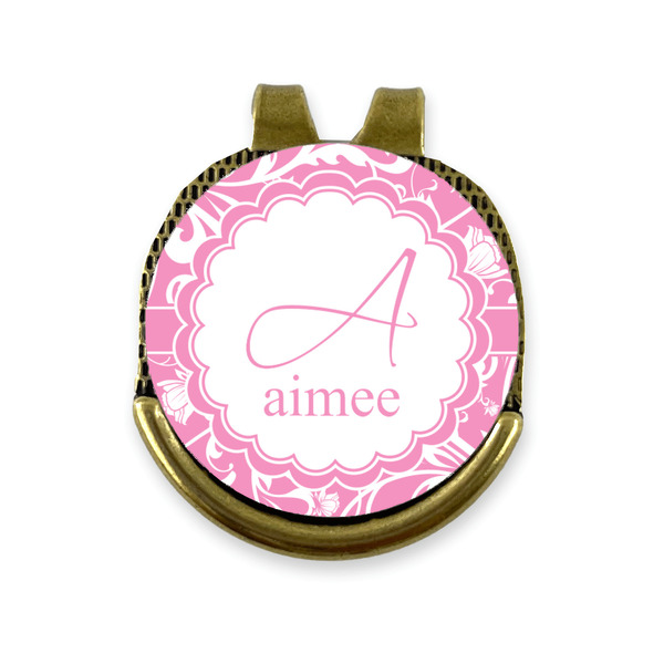 Custom Floral Vine Golf Ball Marker - Hat Clip - Gold