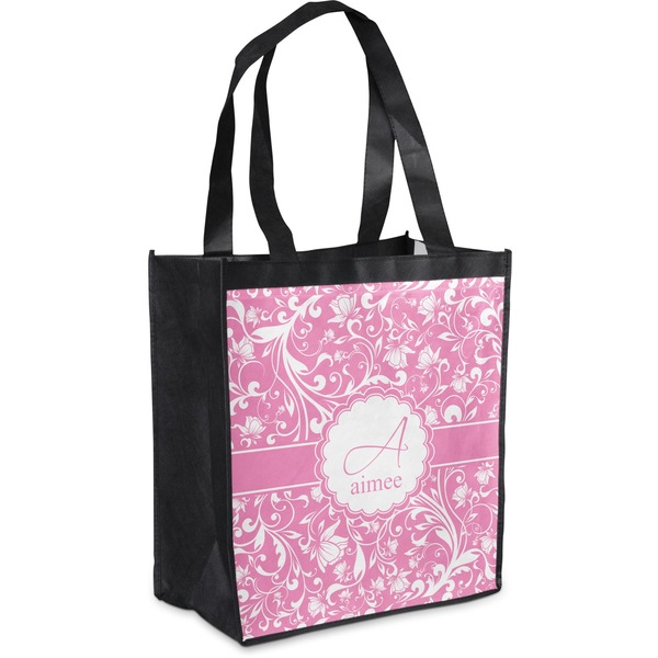 Custom Floral Vine Grocery Bag (Personalized)