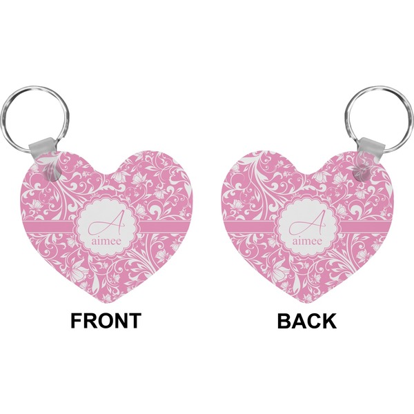 Floral Vine Heart Keychain (Front + Back)