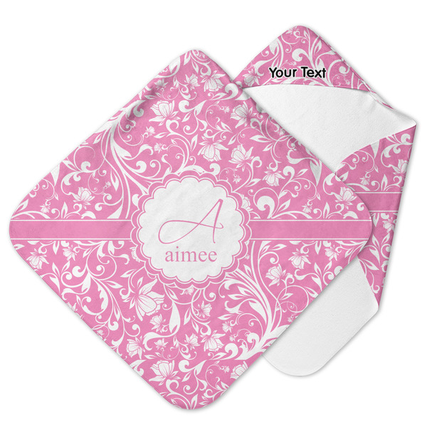 Custom Floral Vine Hooded Baby Towel (Personalized)