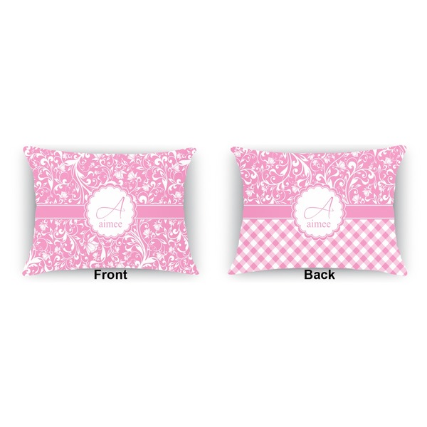 Floral Vine  Indoor Rectangular Burlap Pillow (Front and Back)