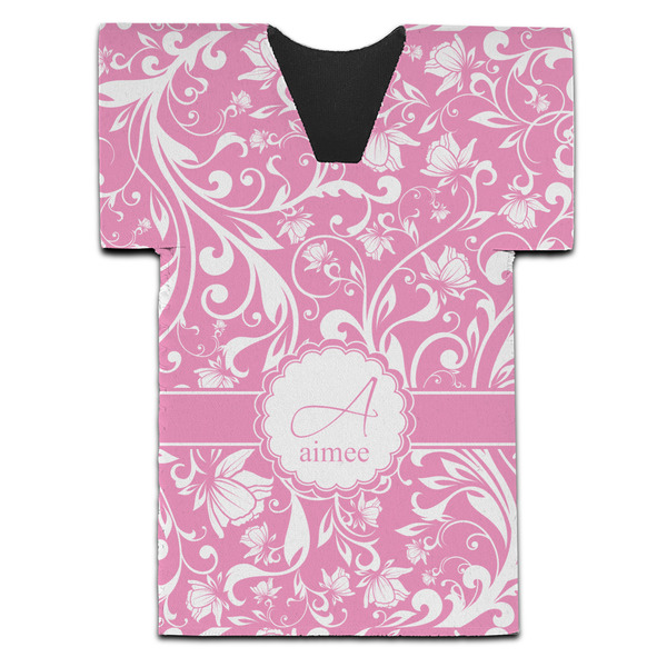 Floral Vine Jersey Bottle Cooler - Set of 4 - FRONT (flat)