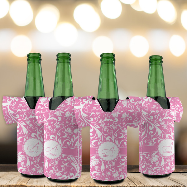 Floral Vine Jersey Bottle Cooler - Set of 4 - LIFESTYLE