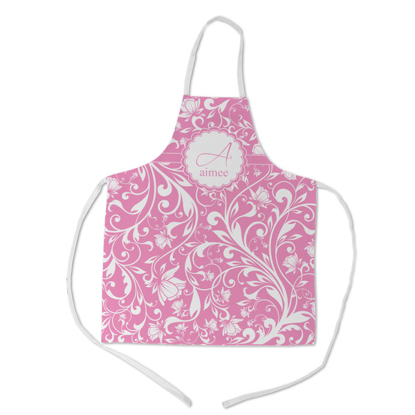 Custom Floral Vine Kid's Apron w/ Name and Initial