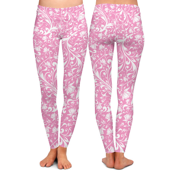 Floral Vine Ladies Leggings - Front and Back