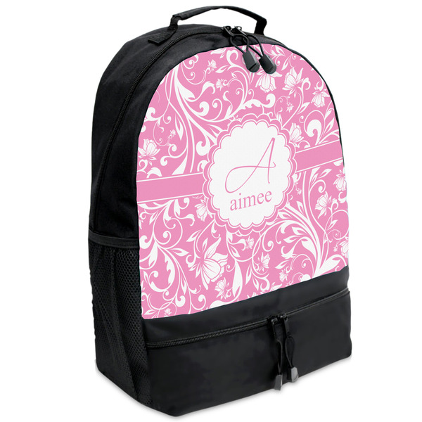 Custom Floral Vine Backpacks - Black (Personalized)