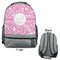 Floral Vine Large Backpack - Gray - Front & Back View