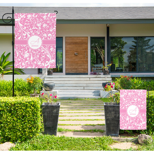 Custom Floral Vine Large Garden Flag - Double Sided (Personalized)