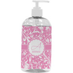 Floral Vine Plastic Soap / Lotion Dispenser (16 oz - Large - White) (Personalized)
