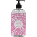 Floral Vine Plastic Soap / Lotion Dispenser (16 oz - Large - Black) (Personalized)