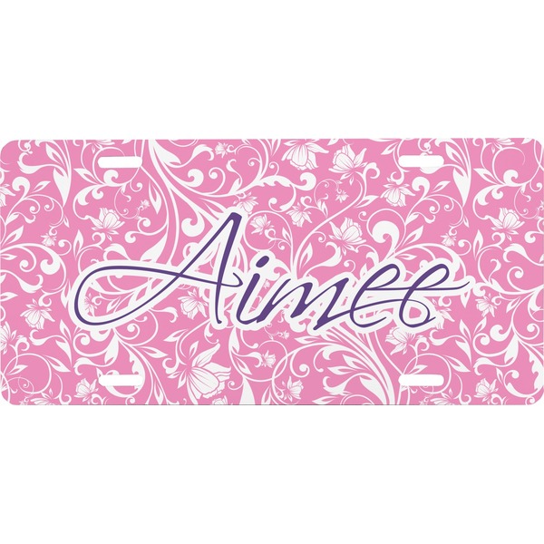 Custom Floral Vine Front License Plate (Personalized)