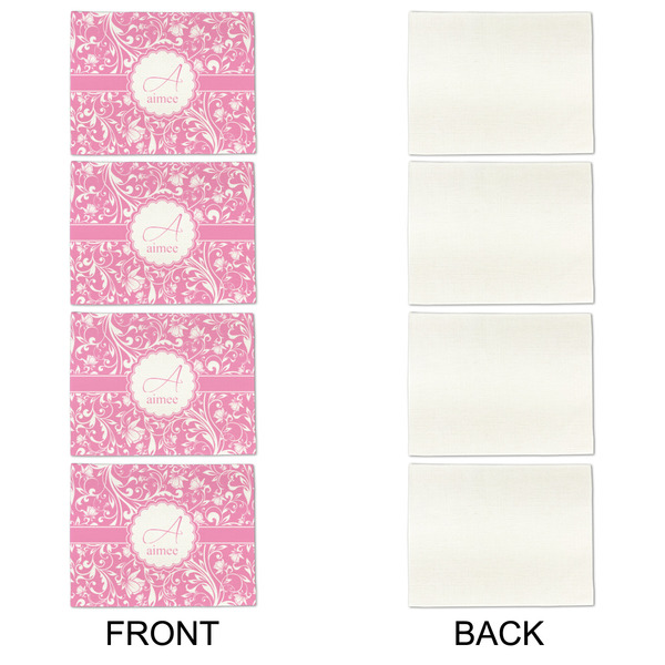 Floral Vine Linen Placemat - APPROVAL Set of 4 (single sided)