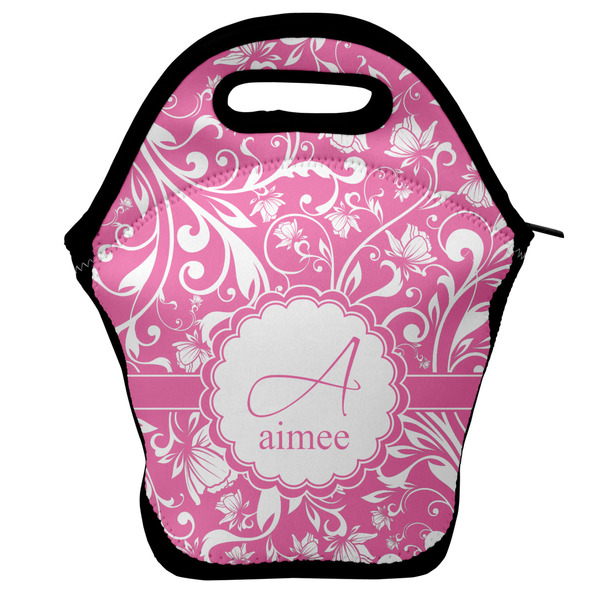 Custom Floral Vine Lunch Bag w/ Name and Initial